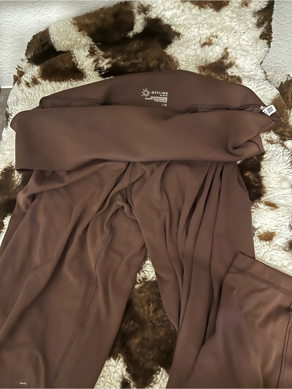OFFLINE by Aerie Brown Fold-Over Leggings